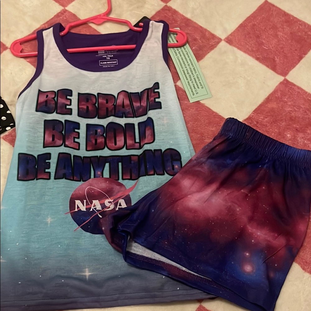 NASA Be Brave Be Bold Tank and Shorts pj set